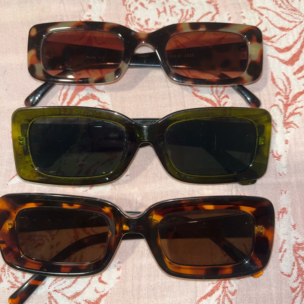3 rectangle style sunglasses
